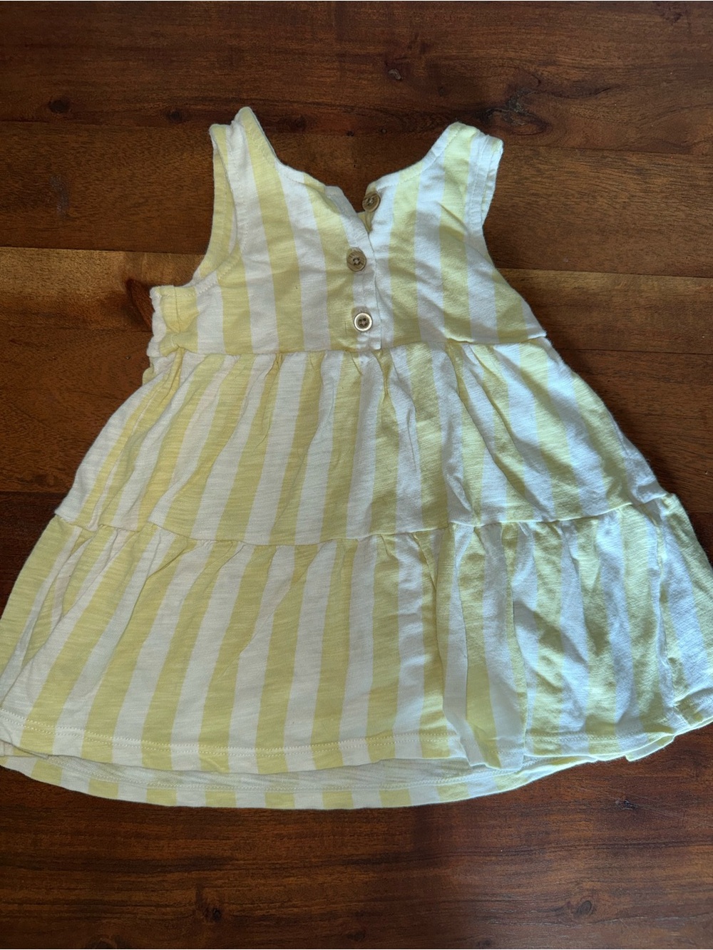cloud island Yellow and White Striped Sleeveless Dress Top